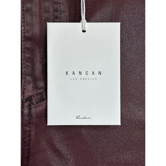 KanCan Mid Rise Coated Denim Ankle Skinny Jeans in Burgundy - Sz 0/23 - NWT - Picture 6 of 9